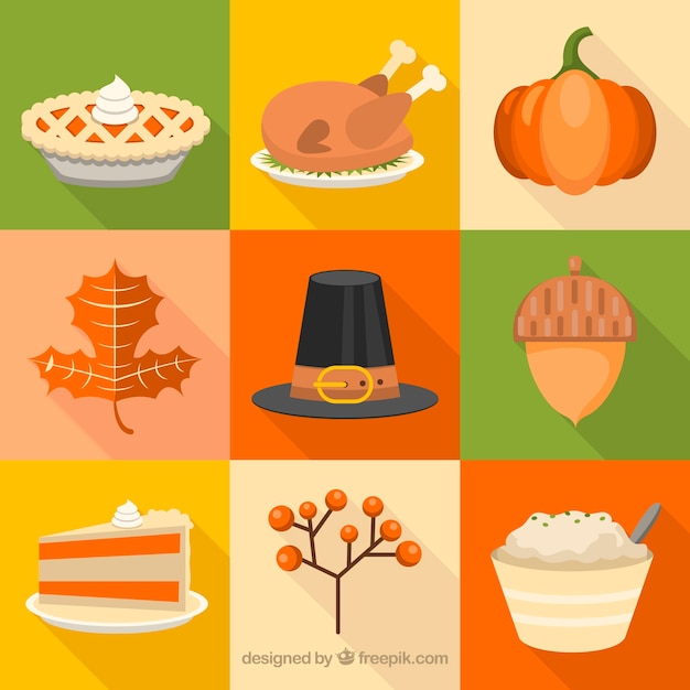 Thanksgiving elements set