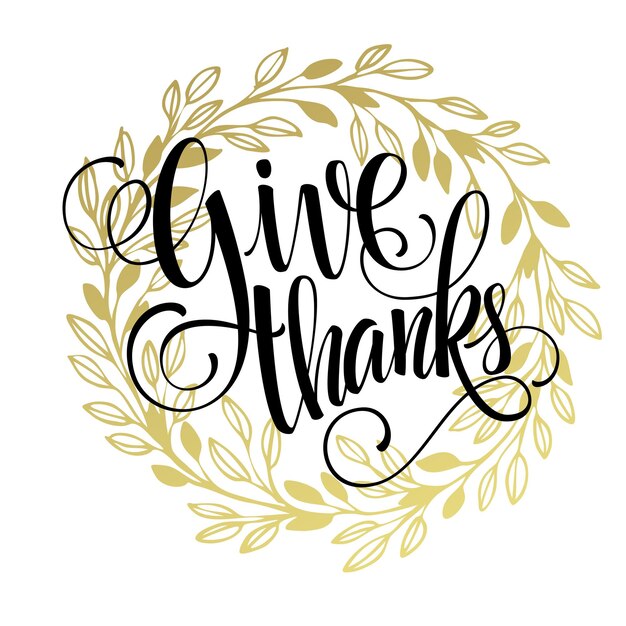 Thanksgiving - gold glittering lettering design. Vector illustration EPS 10