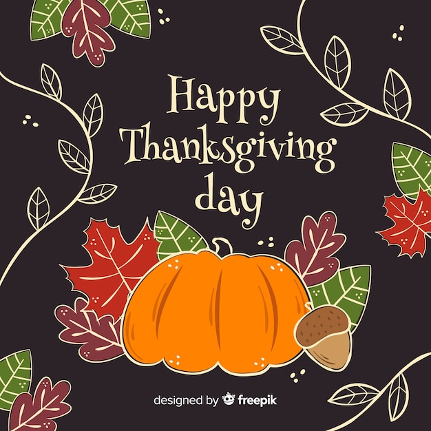 Free Vector thanksgiving hand drawn background