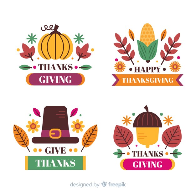 Thanksgiving label with greetings text