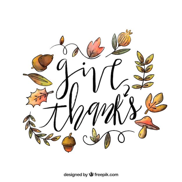 Free Vector thanksgiving lettering design