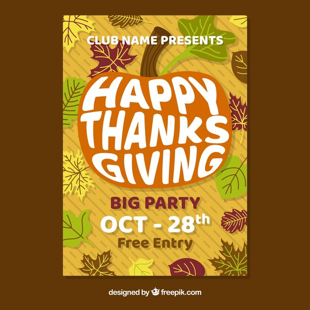 Free Vector thanksgiving party poster