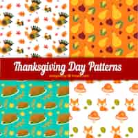 Free vector thanksgiving patterns set