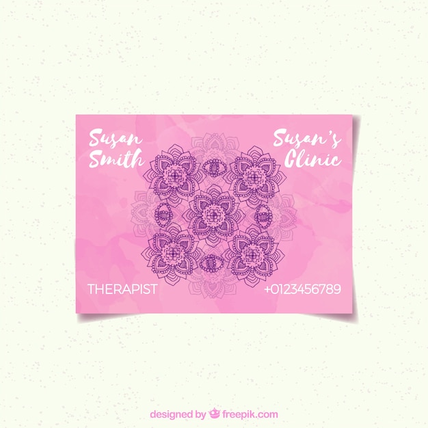 Free Vector therapist card with floral sketches