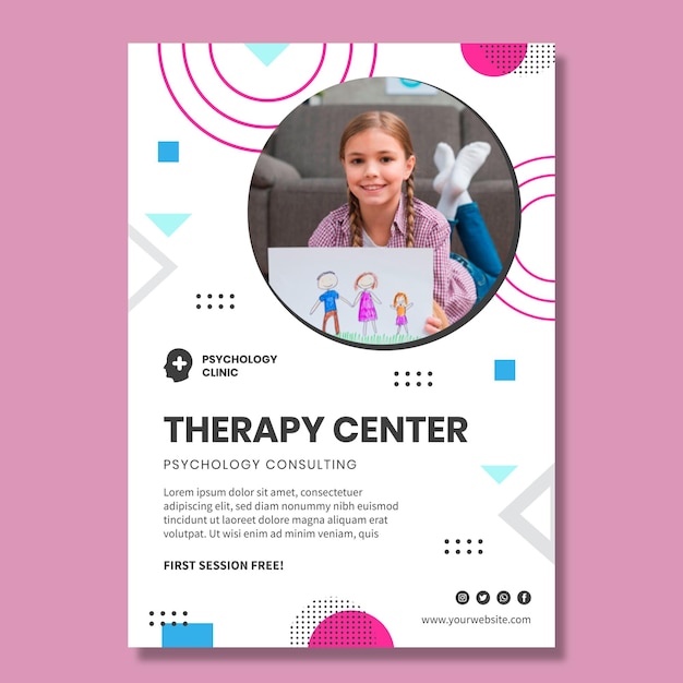 Therapy center poster template