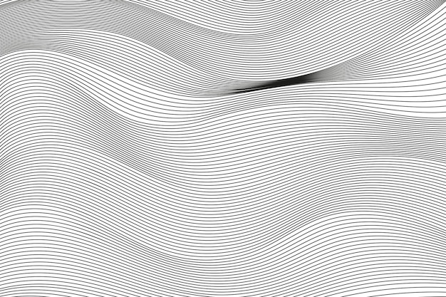 Free Vector thin black wavy lines background