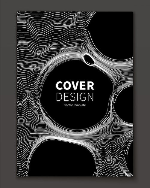 Free Vector thin lines and bubble abstract cover template