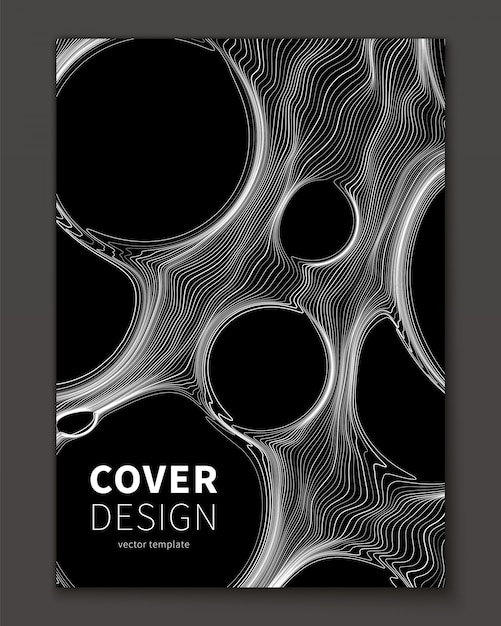 Free Vector thin lines and bubble abstract cover template