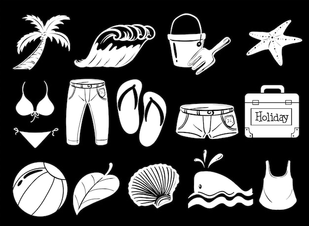 Free Vector things used during summer