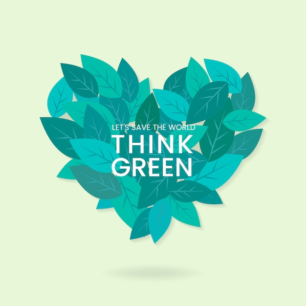 Free Vector think green environmental conservation vector