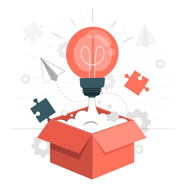 Free vector think outside the box concept illustration