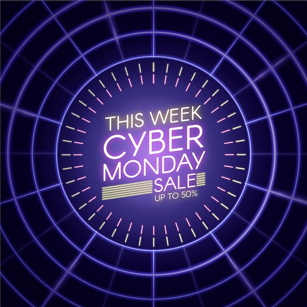 Free vector this week neon lights cyber monday