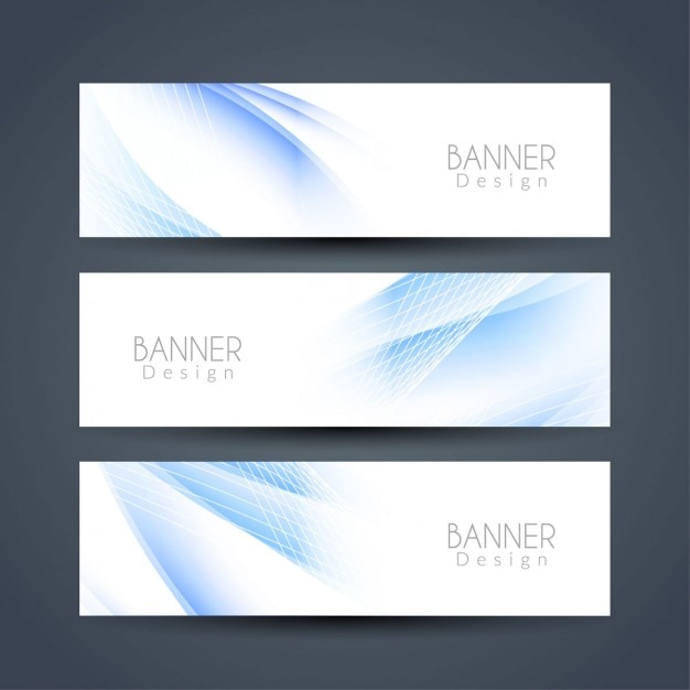 Free vector three blue banners