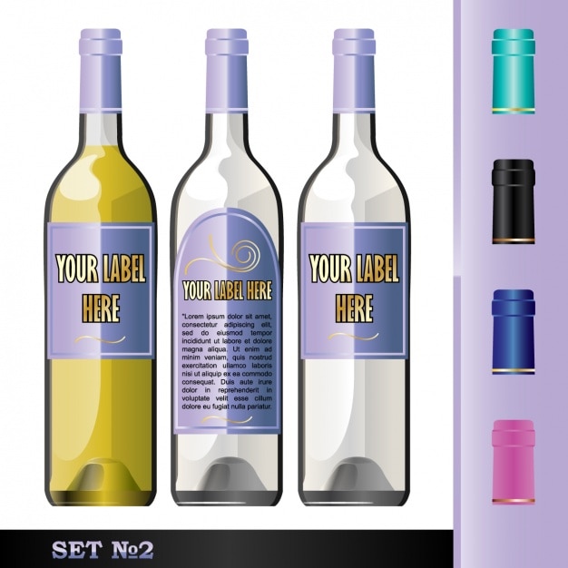 Free vector three bottles for drinks