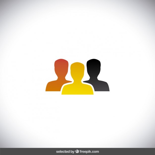 Free vector three colorful human silhouettes