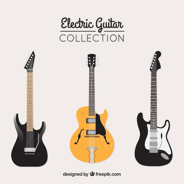 Three fantastic flat electric guitars