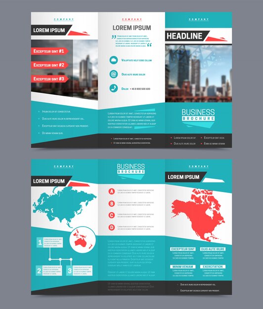 Three fold flyer template - universal business report design