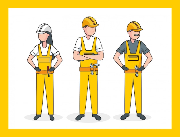 Three laborers, illustration