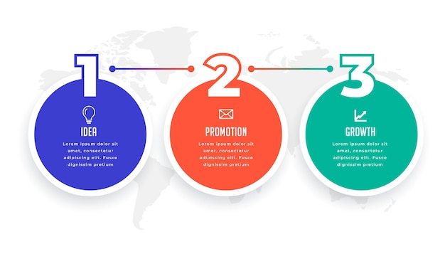 Three options circle infographic template design