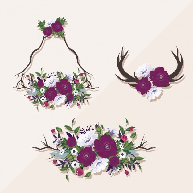 Three pretty floral frames