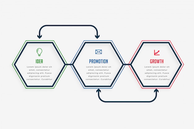 Three steps infographics presentation template