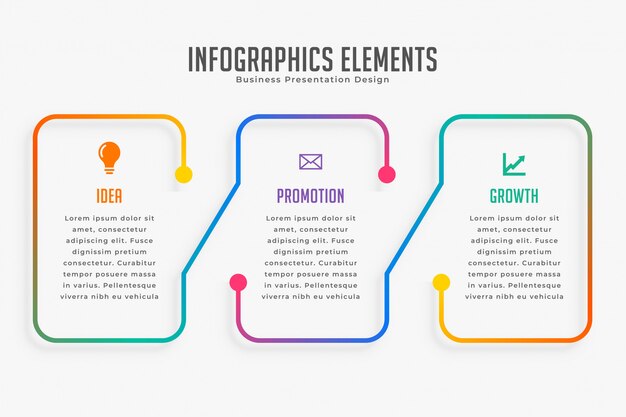 Three steps modern infographic template