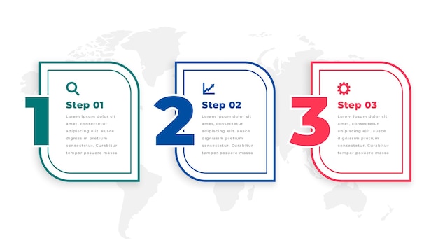 Three steps modern timeline infographic template