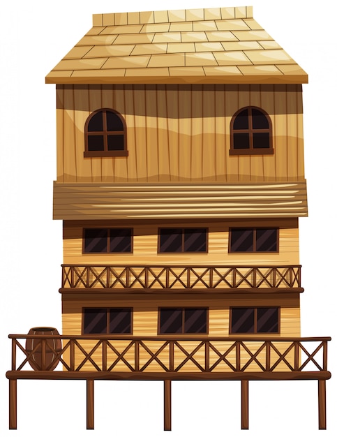 Three storey house made of wood