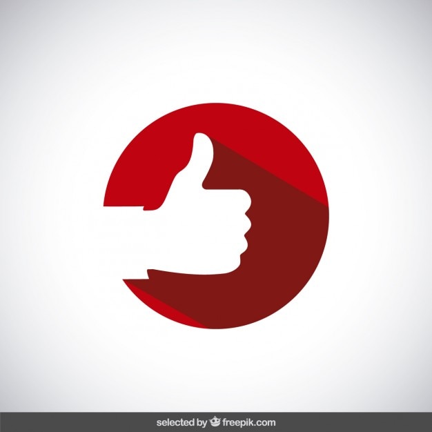 Free Vector thumb up on red circle