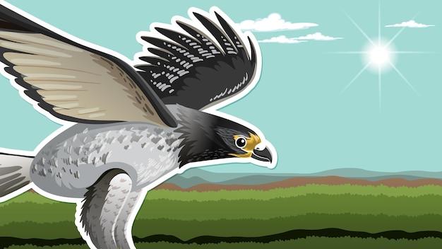 Free Vector thumbnail design with eagle on nature background