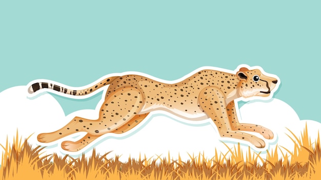 Free Vector thumbnail design with leopard running