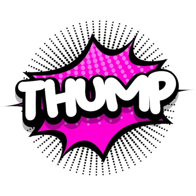 Thump Comic book explosion bubble vector illustration