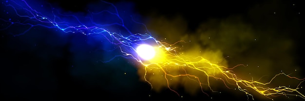 Free vector thunder vs light effect background bolt energy