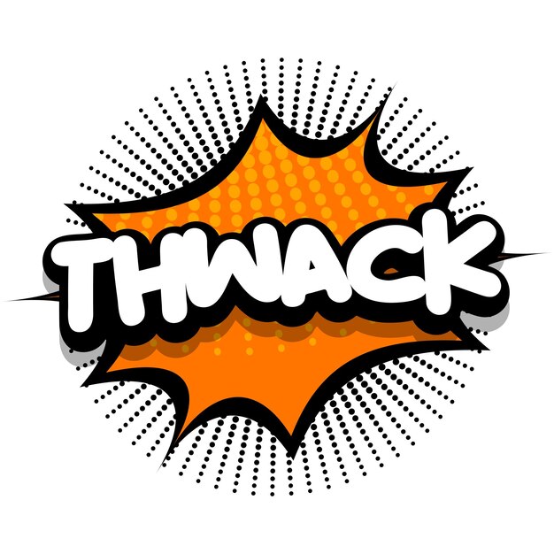 Thwack Comic book explosion bubble vector illustration