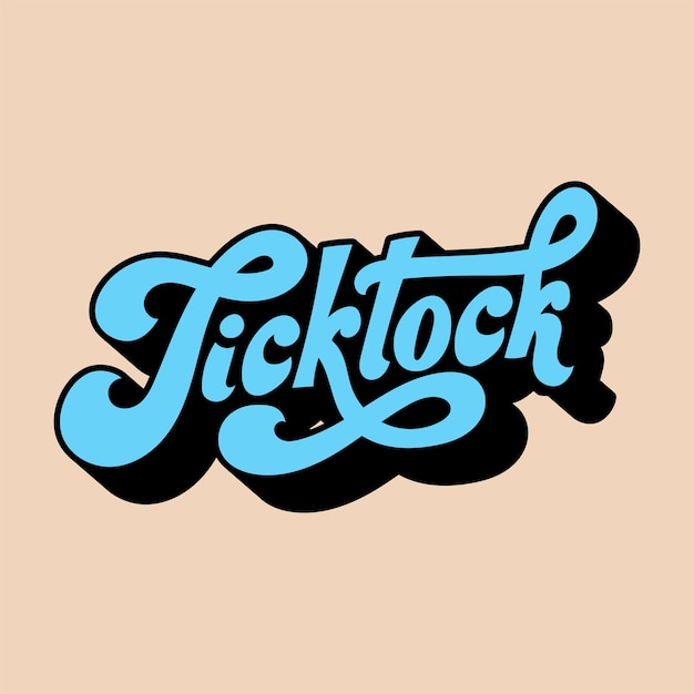 Free Vector tick tock word typography style illustration