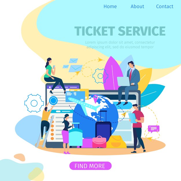 Ticket Booking Service Flat Vector Web Banner