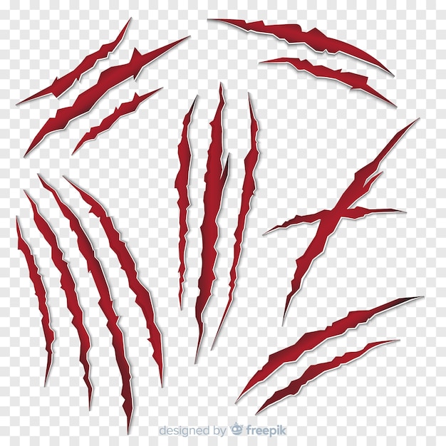 Free Vector tiger claws mark collection