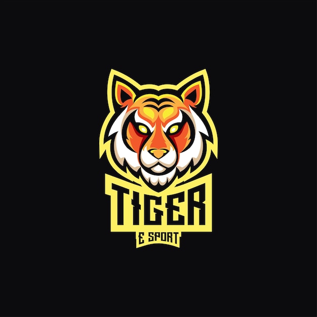 Free Vector tiger head logo mascot e sport