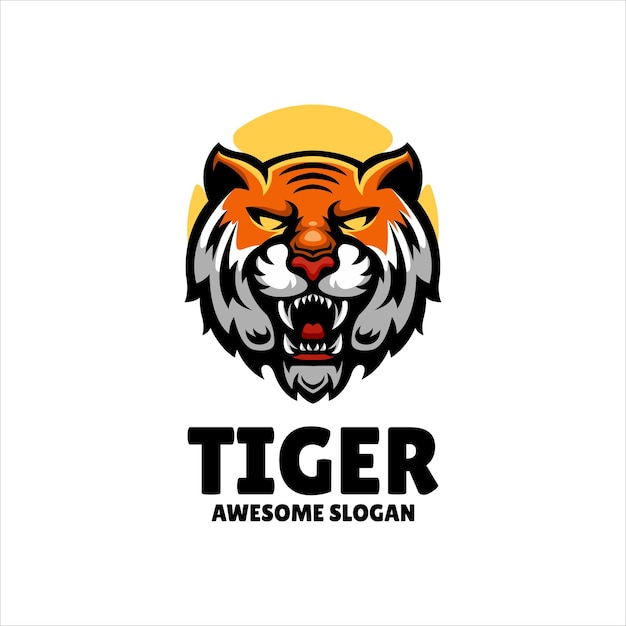 Free Vector tiger mascot illustrations logo design