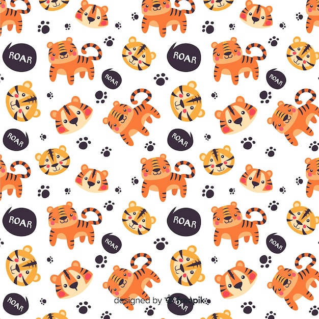 Free Vector tiger pattern background