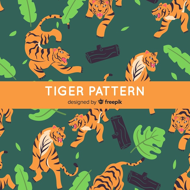 Tiger pattern hand drawn style