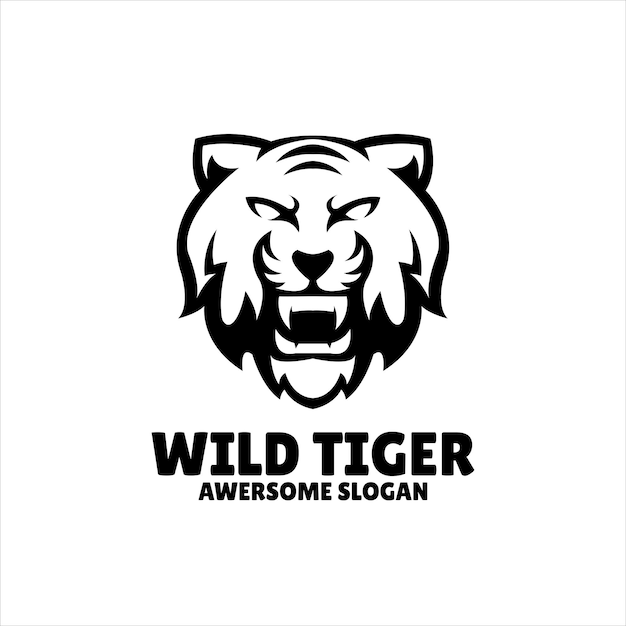 Free Vector tiger simple mascot logo design illustration