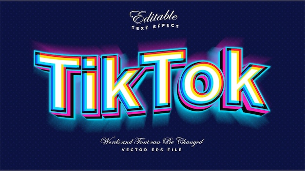 Tiktok Glitch 3D Bold Text Effect