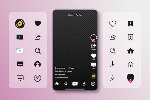 Free Vector tiktok interface concept