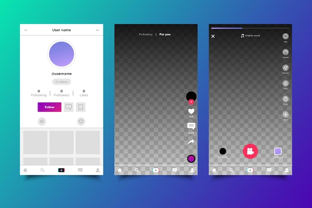 Free Vector tiktok interface concept