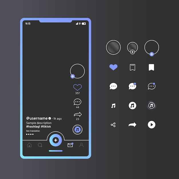 Free vector tiktok interface concept