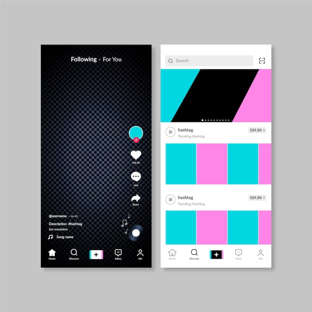 Free vector tiktok interface