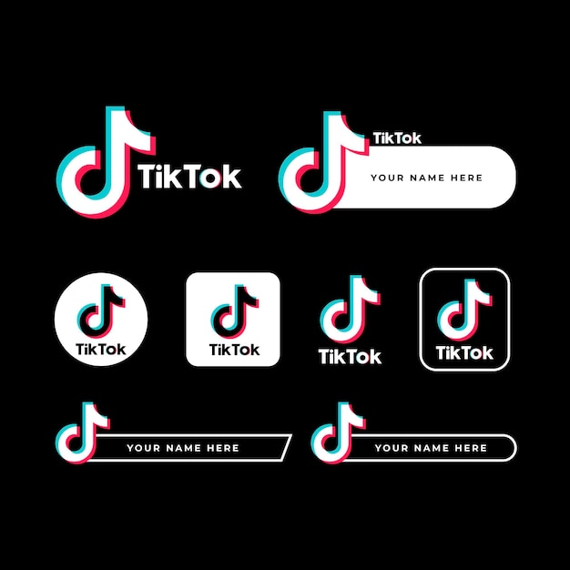 Free Vector tiktok logo collection