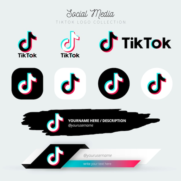 Tiktok logo and lower third collection