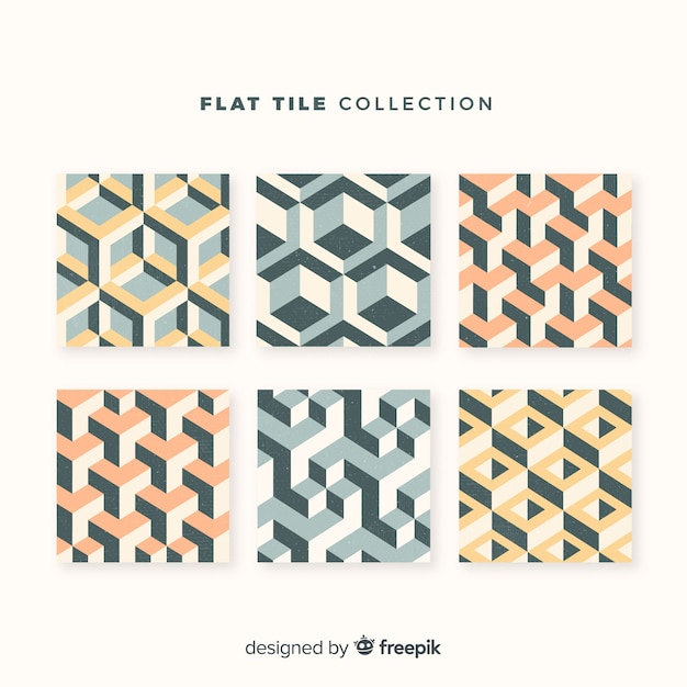 Tile collection in flat style